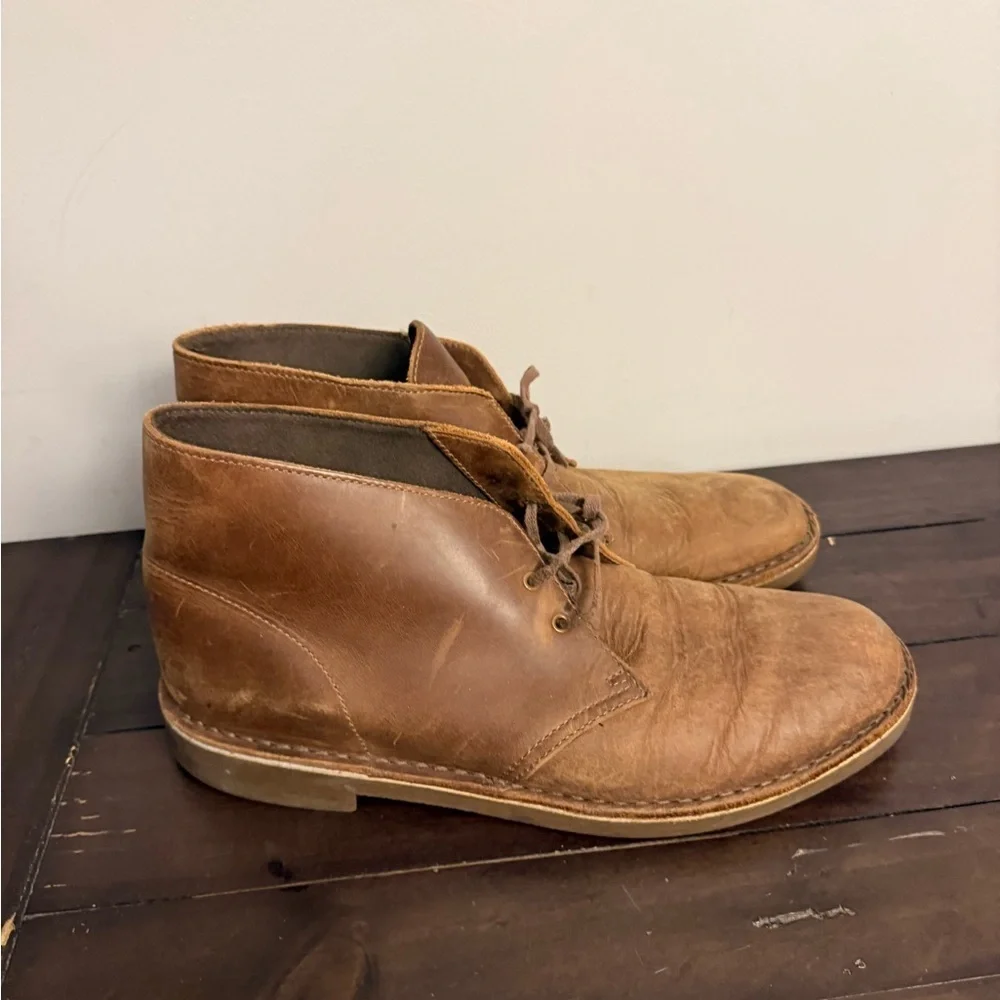 Clarks Brown Leather Desert Boot Chukka Crepe Sole